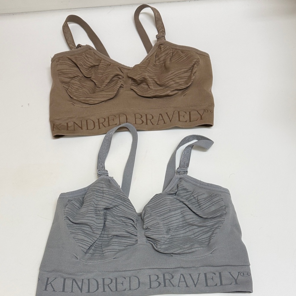 Kindred Bravely Nursing Bra in Brown and Gray Duo